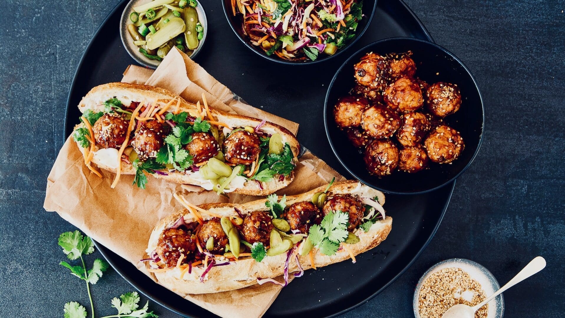 Pork meatball subs