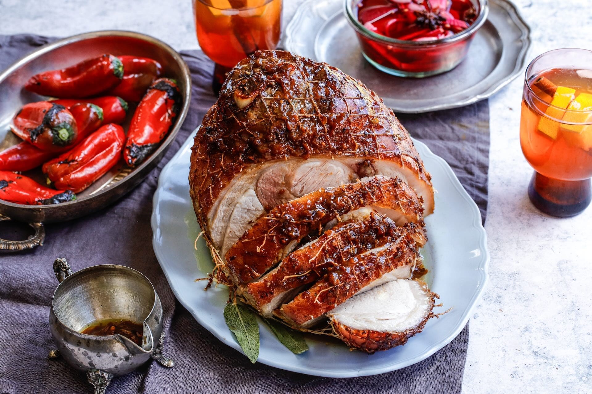 Crispy Pork Leg Roast with Tomato Jam Glaze