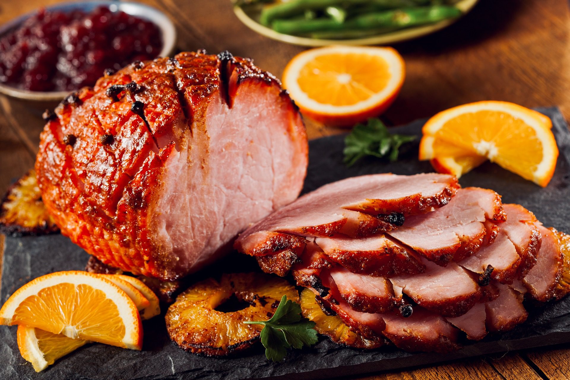 Honey-orange glazed gammon